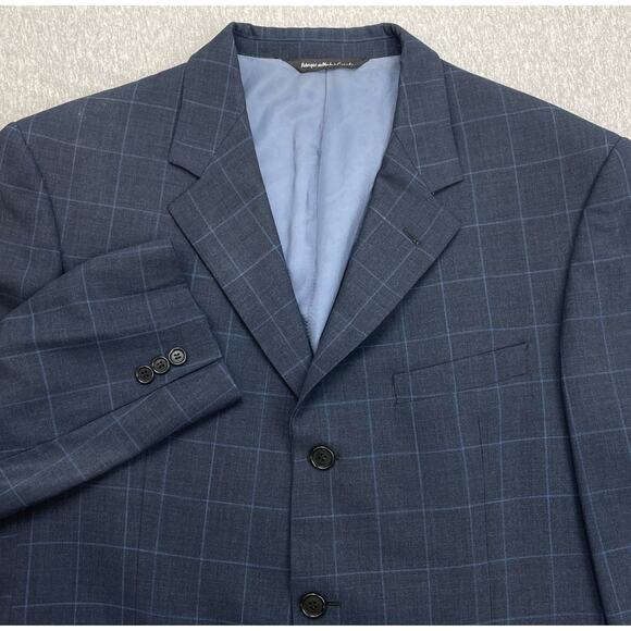 Ermenegildo Zegna Blazer Mens 44L Windowpane Coppley Heritage 100% Wool 3-Button